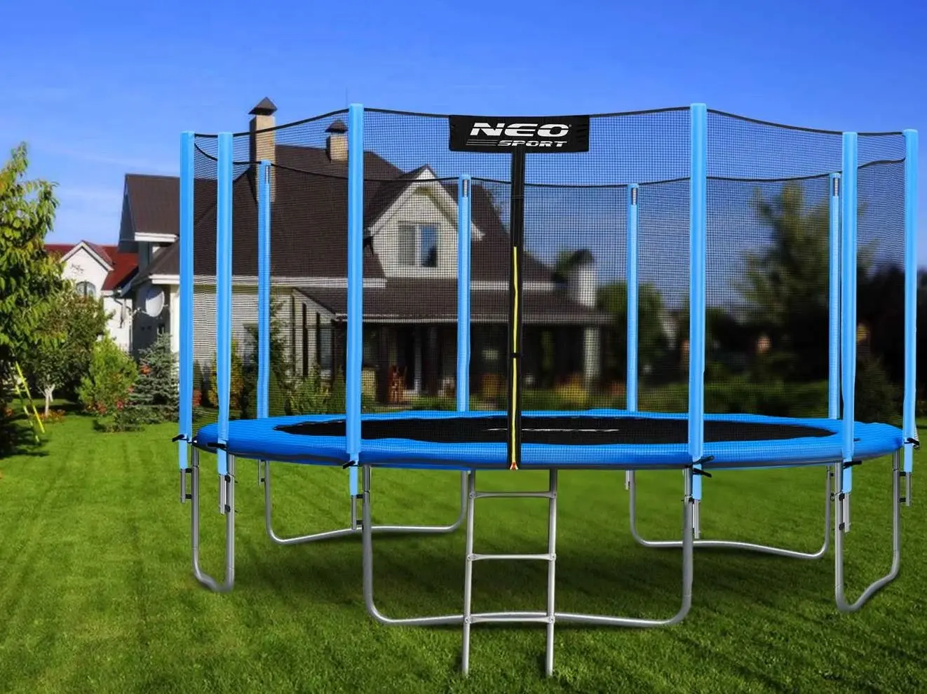 Батут с защитной сеткой Neo Sport 15FT 465 cm (Blue/Black)