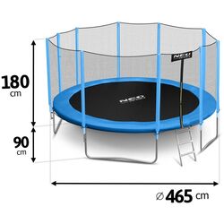 Батут с защитной сеткой Neo Sport 15FT 465 cm (Blue/Black) Thumb