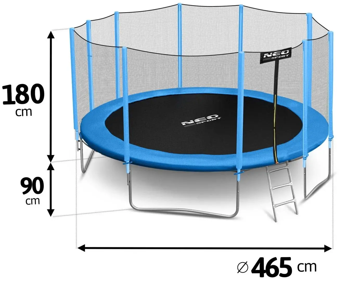 Батут с защитной сеткой Neo Sport 15FT 465 cm (Blue/Black)