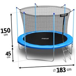 Trambulina cu plasa de protectie Neo Sport 183 cm (Blue/Black) Thumb