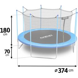 Батут с защитной сеткой Neo Sport 374 cm (Blue/Black) Thumb