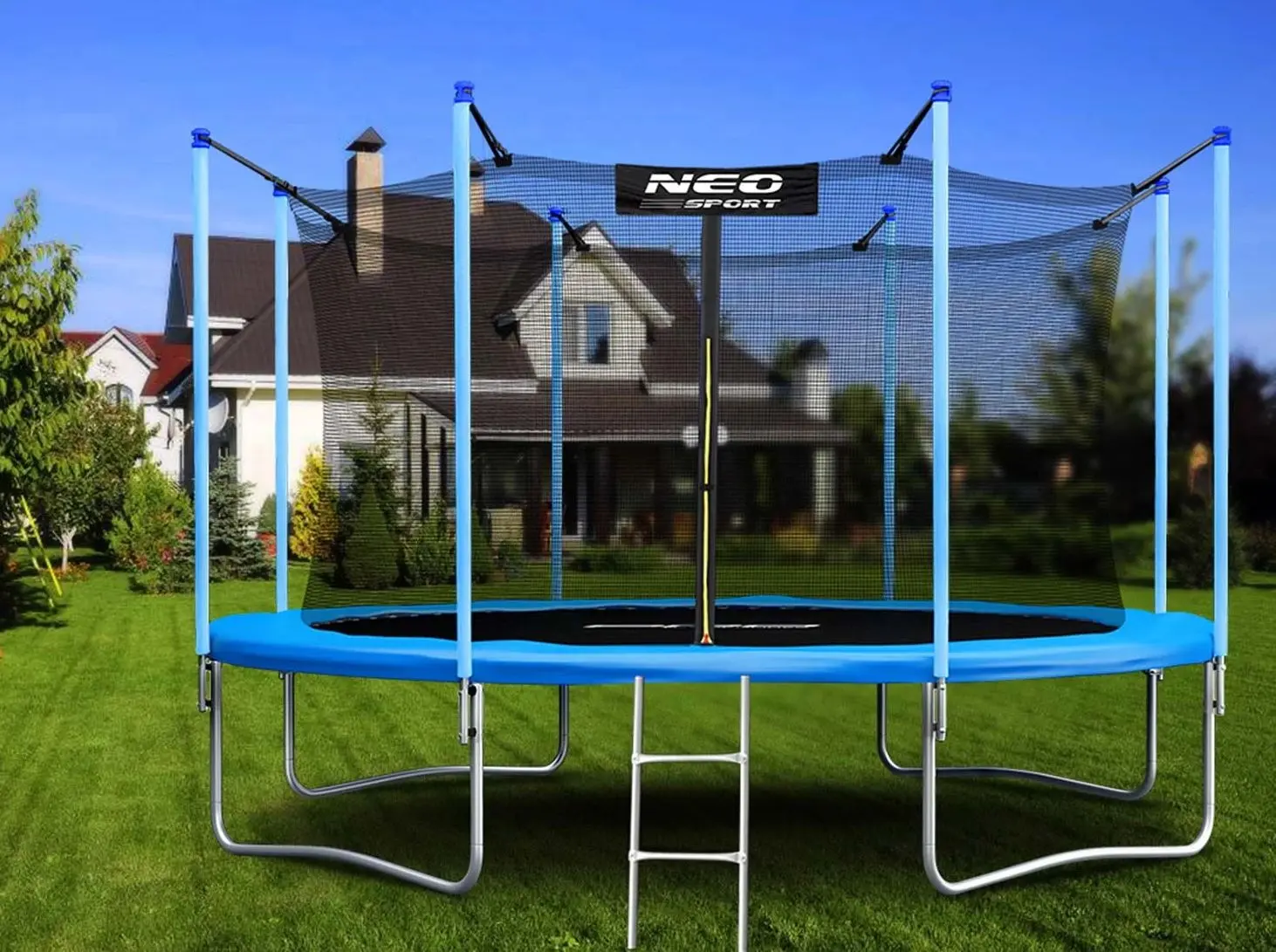 Батут с защитной сеткой Neo Sport 374 cm (Blue/Black)