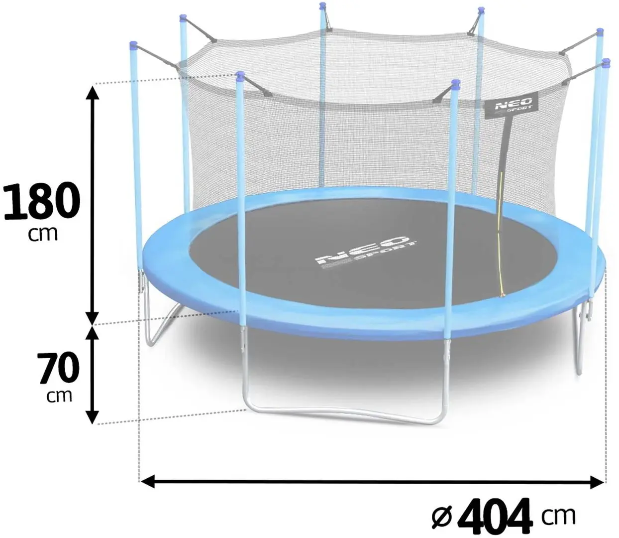 Trambulina cu plasa de protectie Neo Sport 404 cm (Blue/Black)