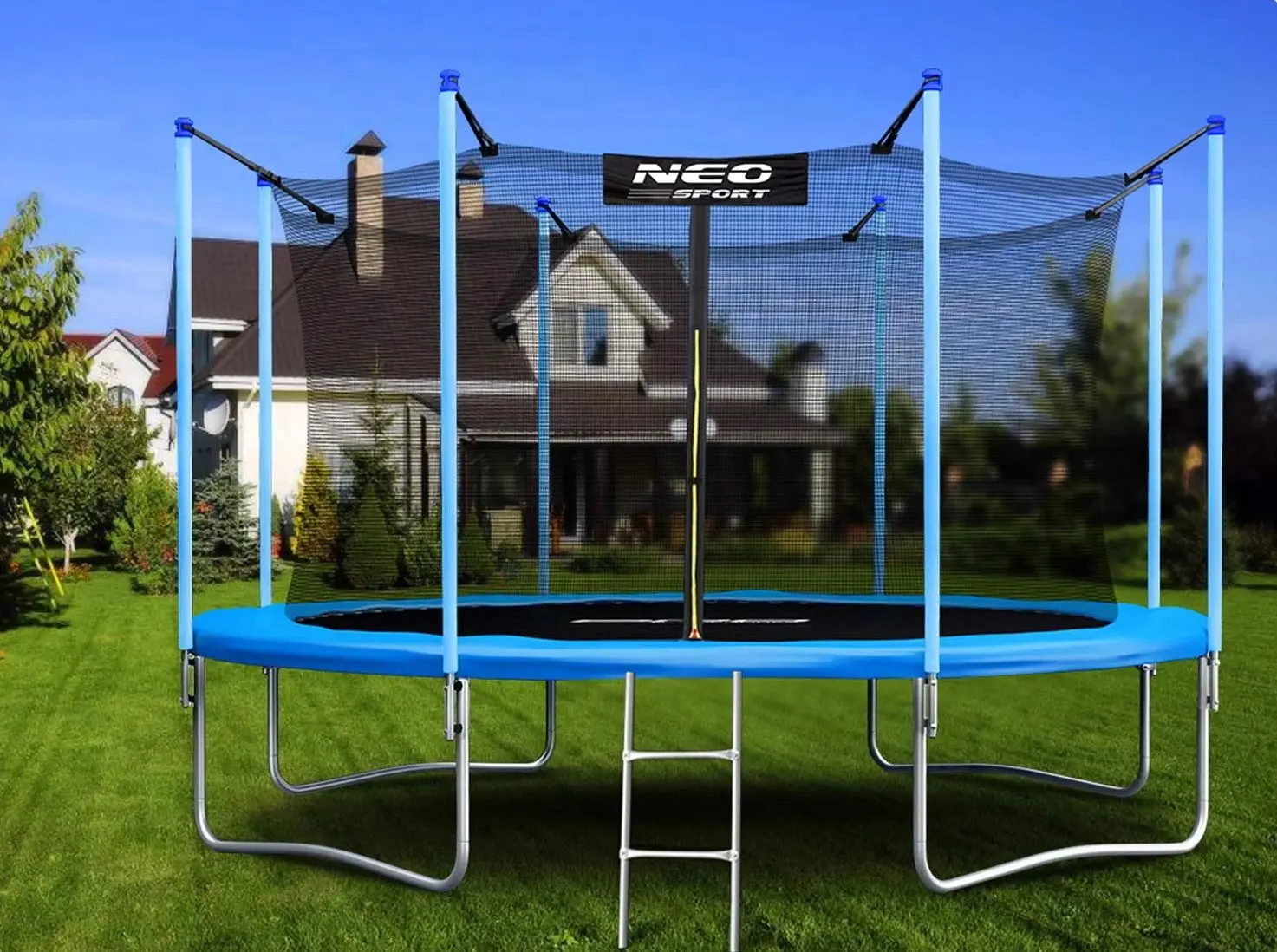 Trambulina cu plasa de protectie Neo Sport 404 cm (Blue/Black)