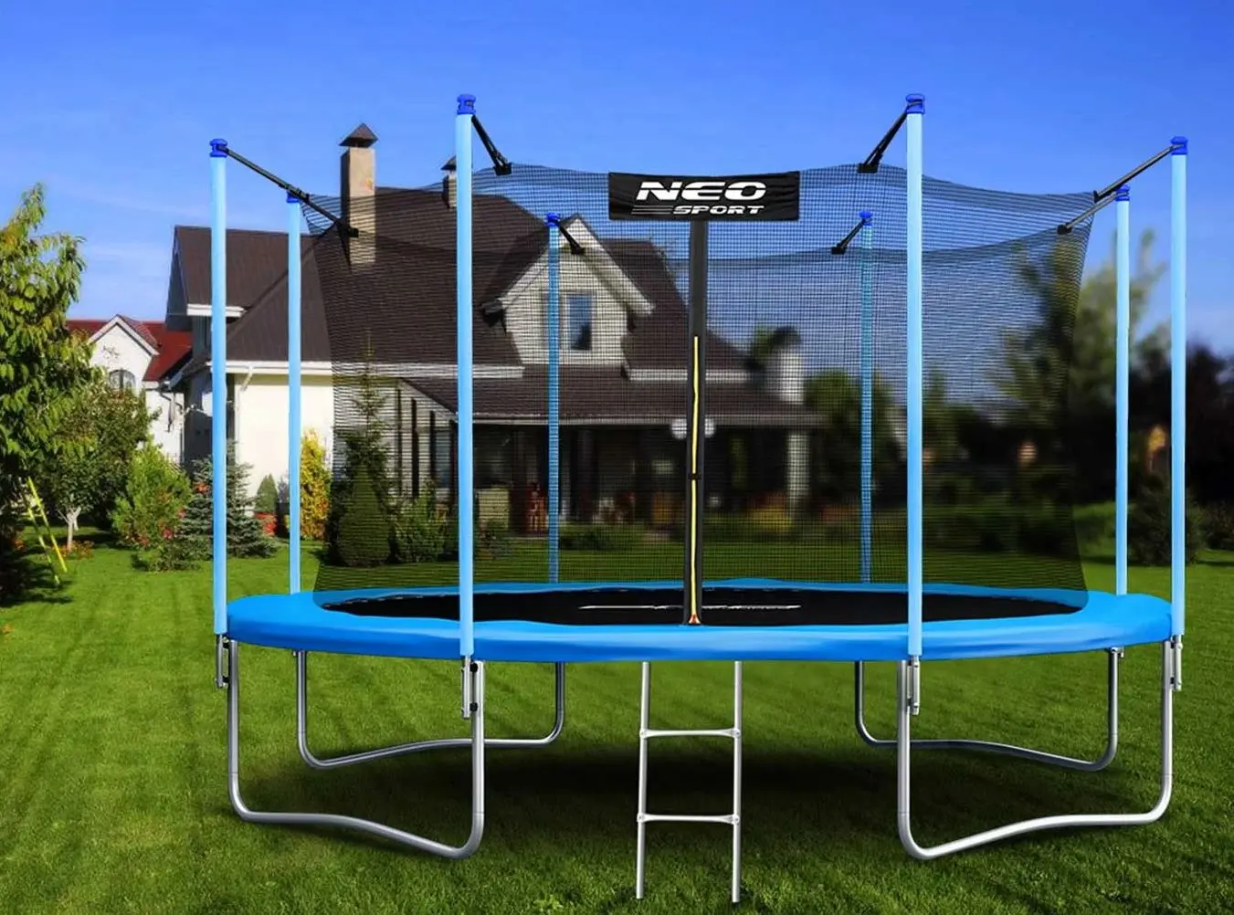 Trambulina cu plasa de protectie Neo Sport 435 cm (Blue/Black)