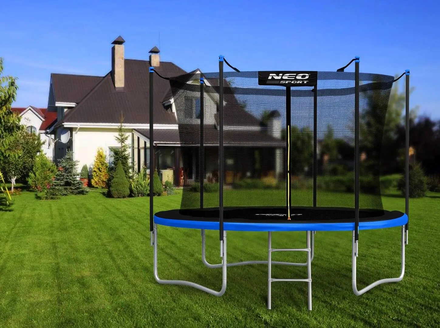 Trambulina cu plasa de protectie Neo Sport 6FT 183 cm (Blue/Black)
