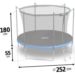 Trambulina cu plasa de protectie Neo Sport 8FT 252 cm (Blue/Black) Thumb