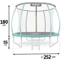 Trambulina cu plasa de protectie Neo Sport 8FT 252 cm (Blue/Green) Thumb