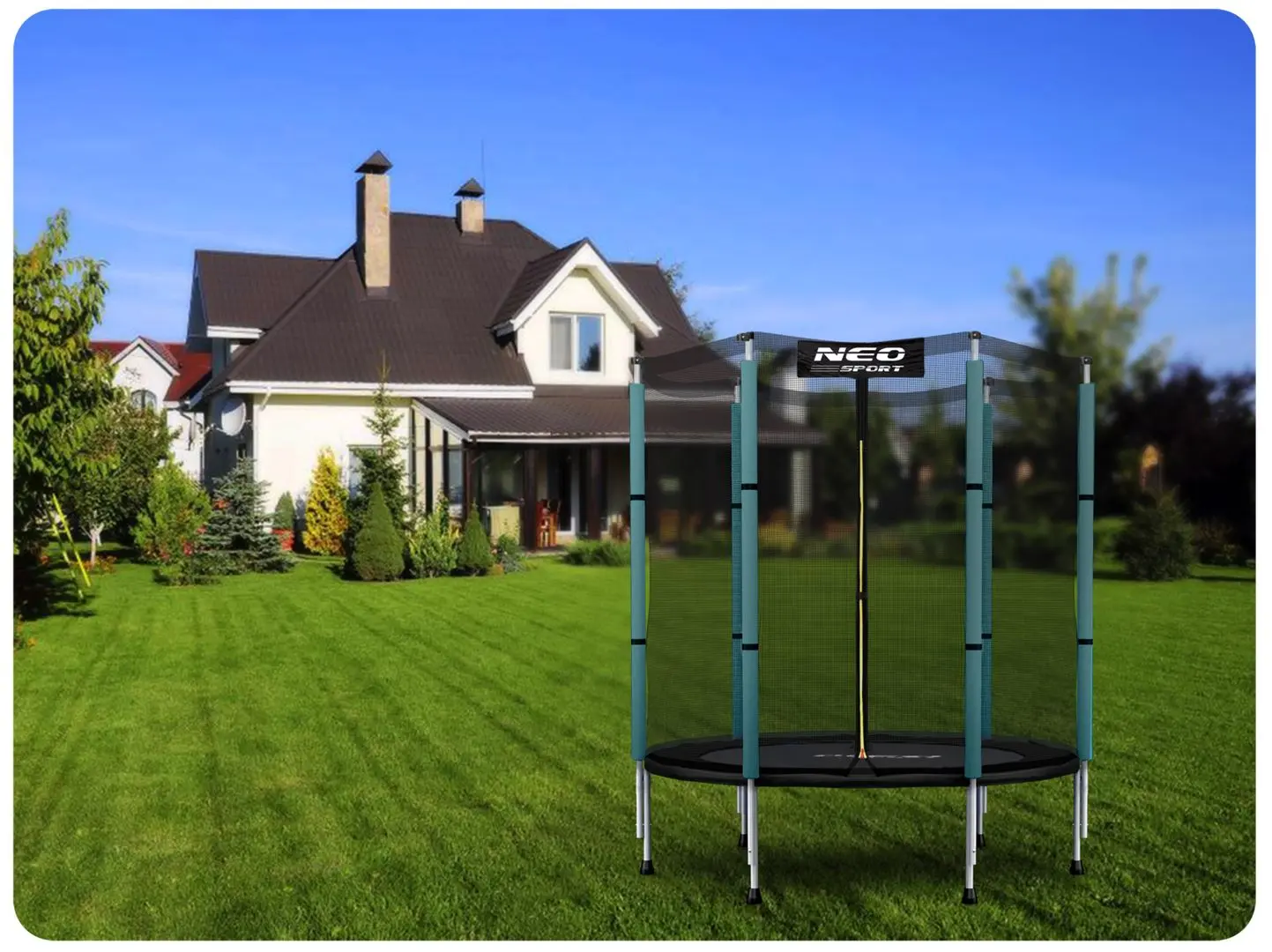 Trambulina cu plasa de protectie Neo-Sport NS-04Z230F 140cm (Black/Blue)