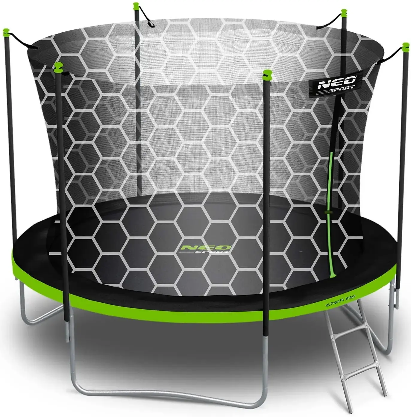 Trambulina cu plasa de protectie Neo Sport NS-06W231 (Green/Black) - 2