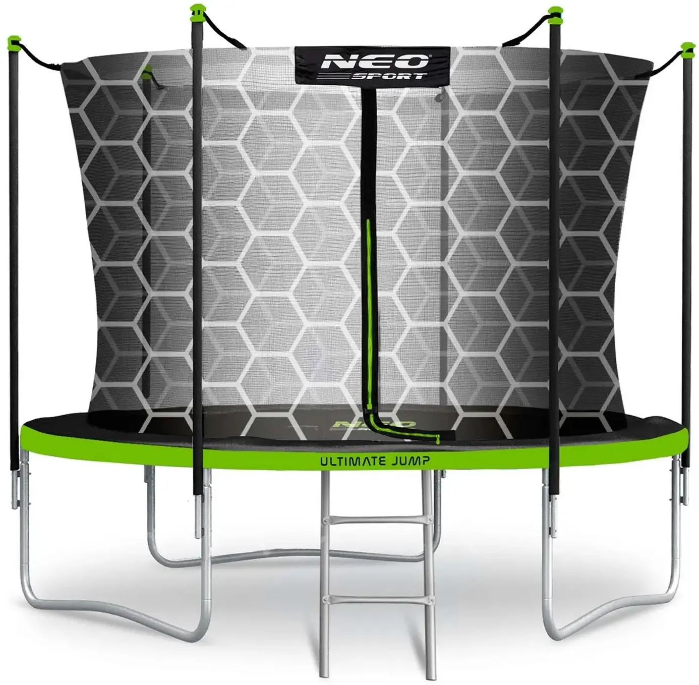 Trambulina cu plasa de protectie Neo Sport NS-06W231 (Green/Black) - 3