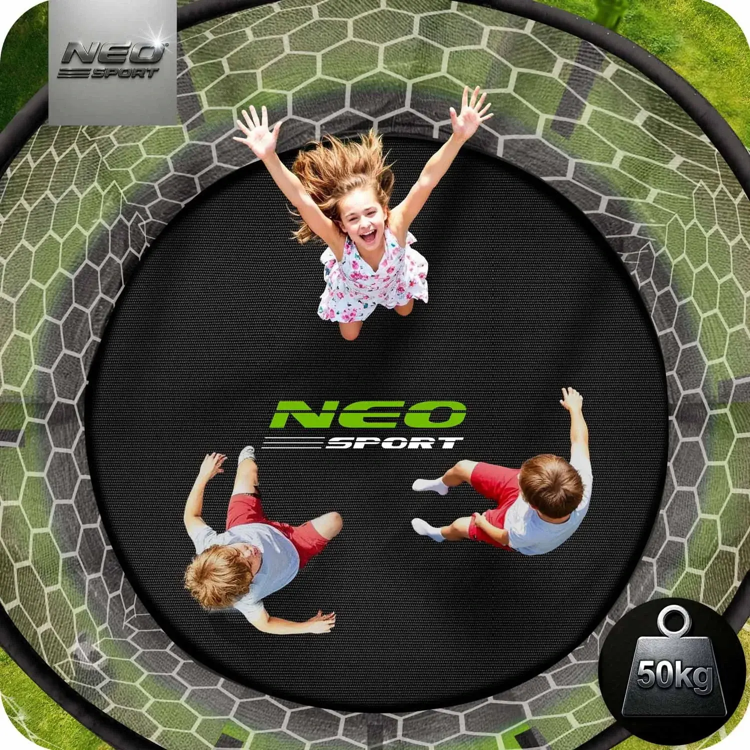 Trambulina cu plasa de protectie Neo Sport NS-06W231 (Green/Black) - 7