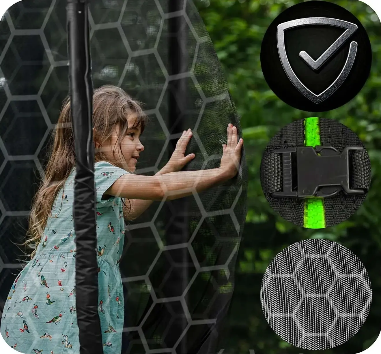Trambulina cu plasa de protectie Neo Sport NS-06W231 (Green/Black) - 9