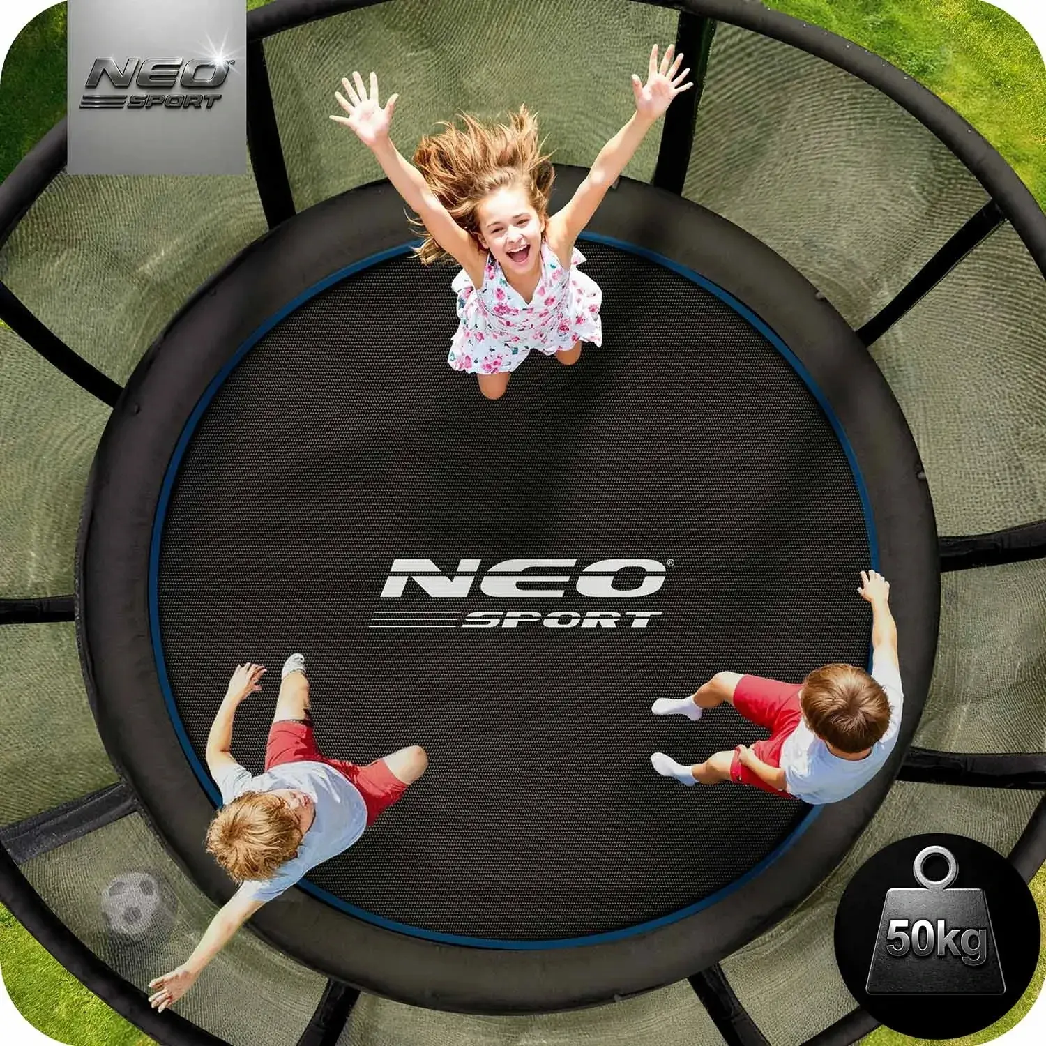 Trambulina cu plasa de protectie Neo Sport NS-06Z221 (Black/Blue) - 11