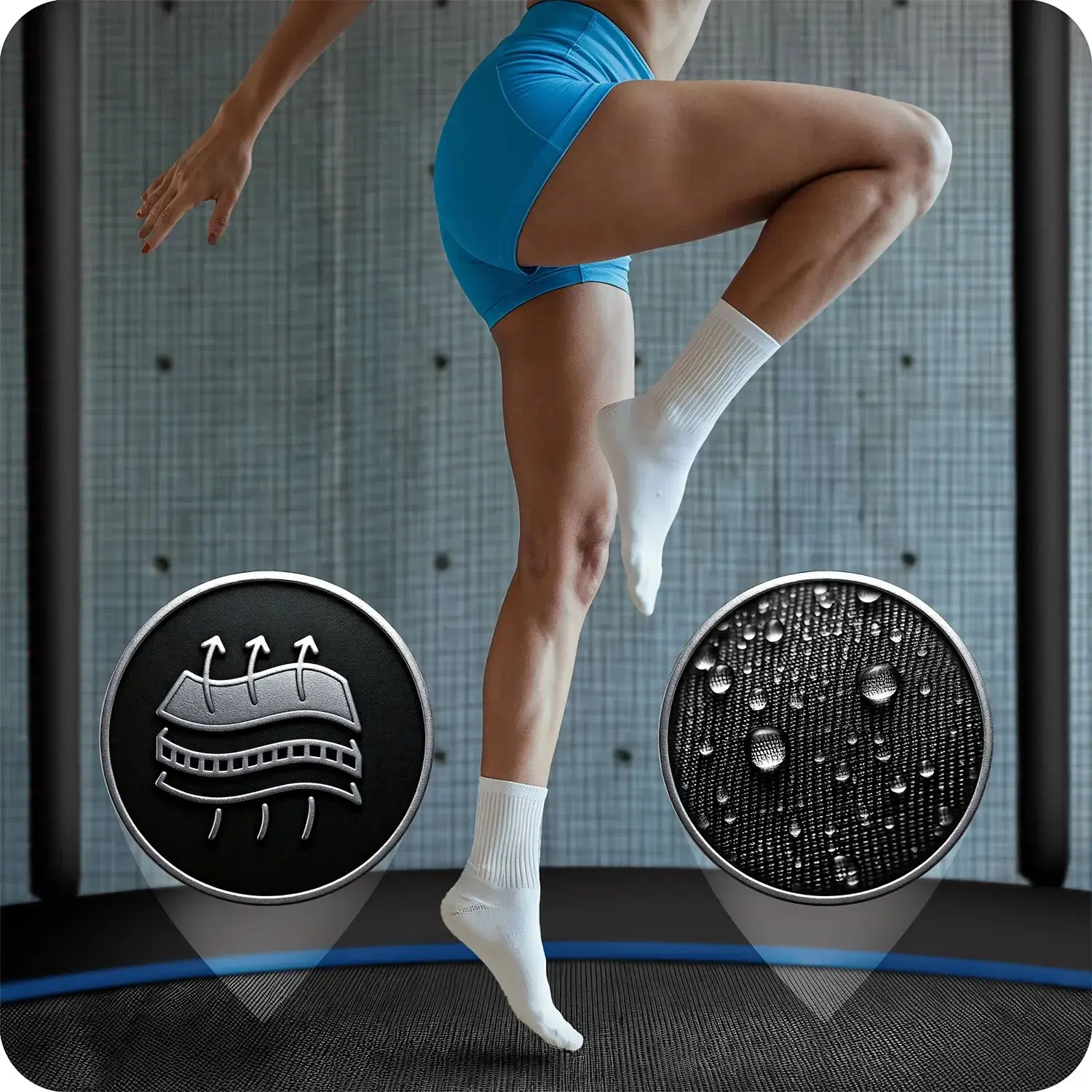 Trambulina cu plasa de protectie Neo Sport NS-06Z221 (Black/Blue) - 12
