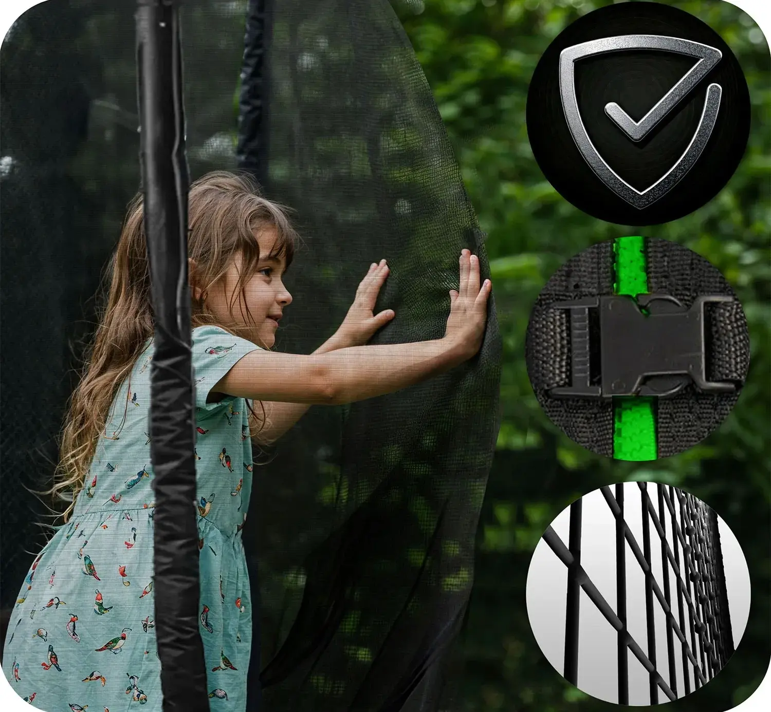 Батут с защитной сеткой Neo Sport NS-06Z231 (Black/Green) - 9
