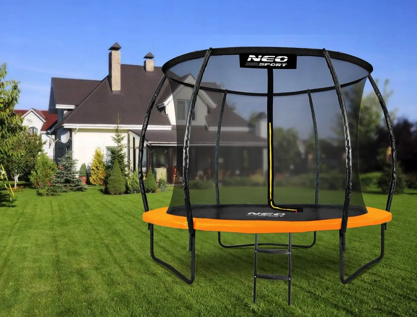 Батут с защитной сеткой Neo Sport NS-08C201 252cm (Orange)