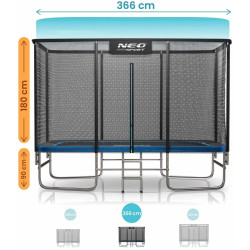 Trambulina cu plasa de protectie Neo Sport NS-08X12Z251 (Black/Blue) Thumb