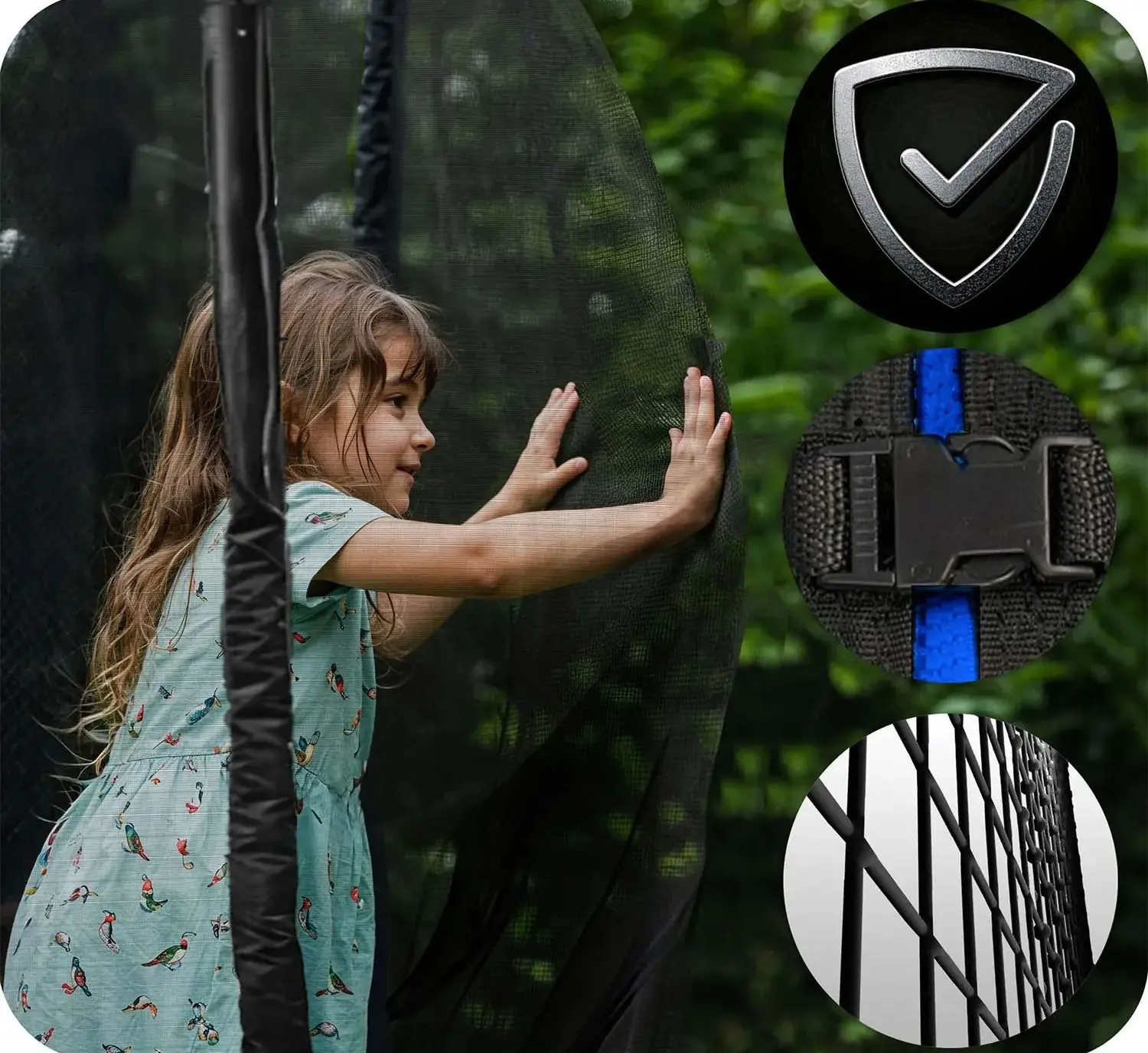 Батут с защитной сеткой Neo Sport NS-08Z221 (Black/Blue) - 11