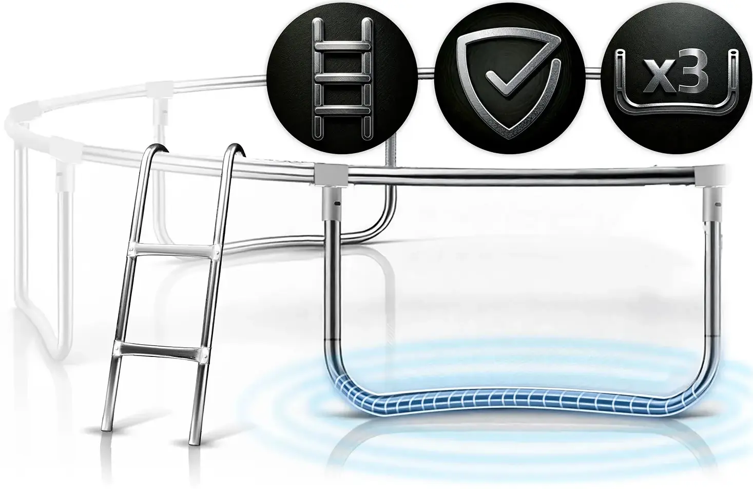 Батут с защитной сеткой Neo Sport NS-08Z221 (Black/Blue) - 5