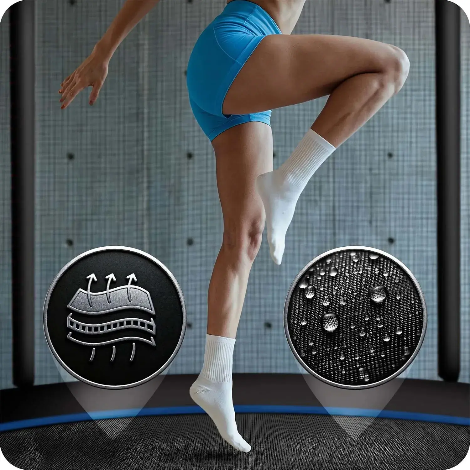 Батут с защитной сеткой Neo Sport NS-08Z221 (Black/Blue) - 9