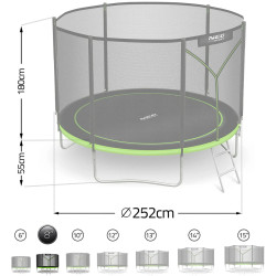Trambulina cu plasa de protectie Neo Sport NS-08Z231 (Green/Black) Thumb