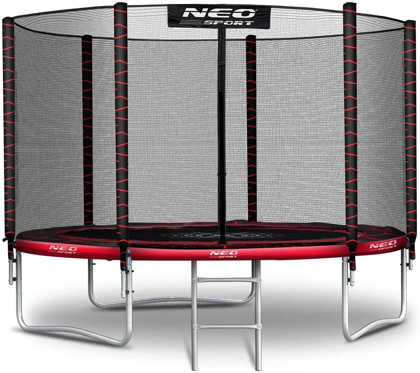 Батут с защитной сеткой Neo Sport NS-08Z241 (Black/Red) - 2