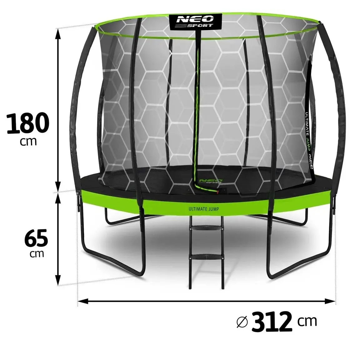 Батут с защитной сеткой Neo Sport NS-10C221 312cm (Green)