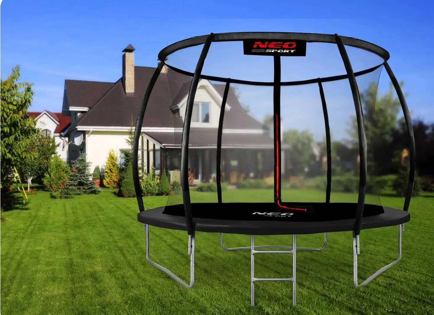 Trambulina cu plasa de protectie Neo Sport NS-10C231 312cm (Black)