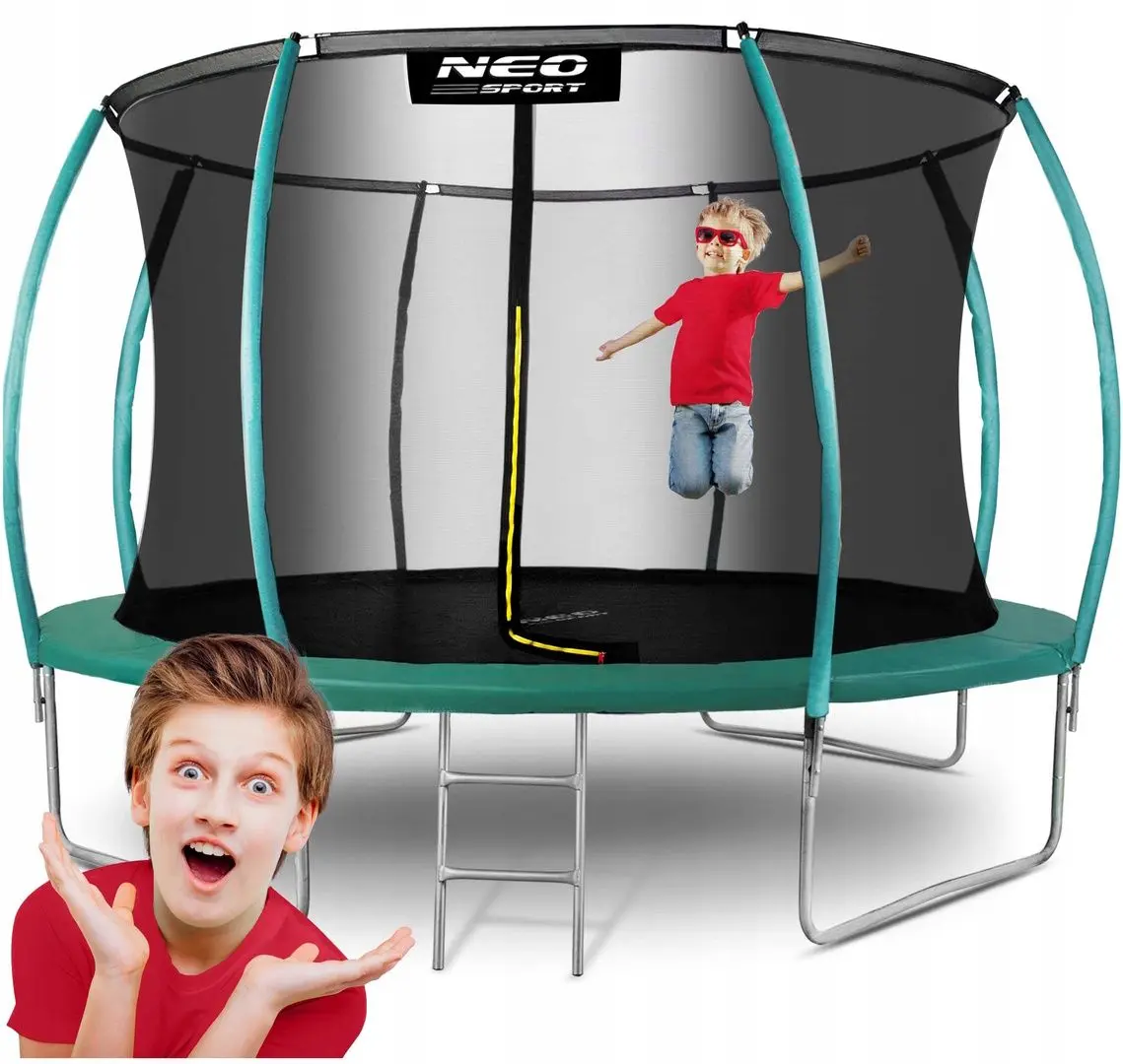 Trambulina cu plasa de protectie Neo Sport NS-12C181 374cm (Green)