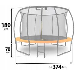 Батут с защитной сеткой Neo Sport NS-12C201 374cm (Orange) Thumb