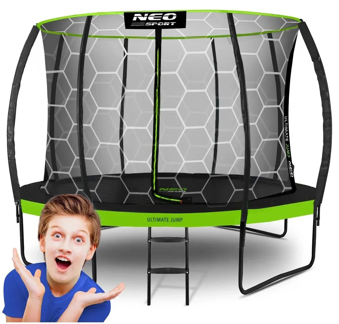 Trambulina cu plasa de protectie Neo Sport NS-12C221 374cm (Green)