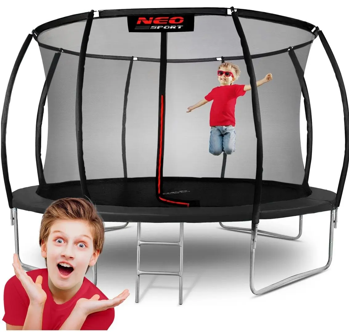 Trambulina cu plasa de protectie Neo Sport NS-12C231 374cm (Black)
