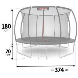 Trambulina cu plasa de protectie Neo Sport NS-12C231 374cm (Black) Thumb