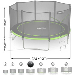 Trambulina cu plasa de protectie Neo Sport NS-12Z231 (Black/Green) Thumb
