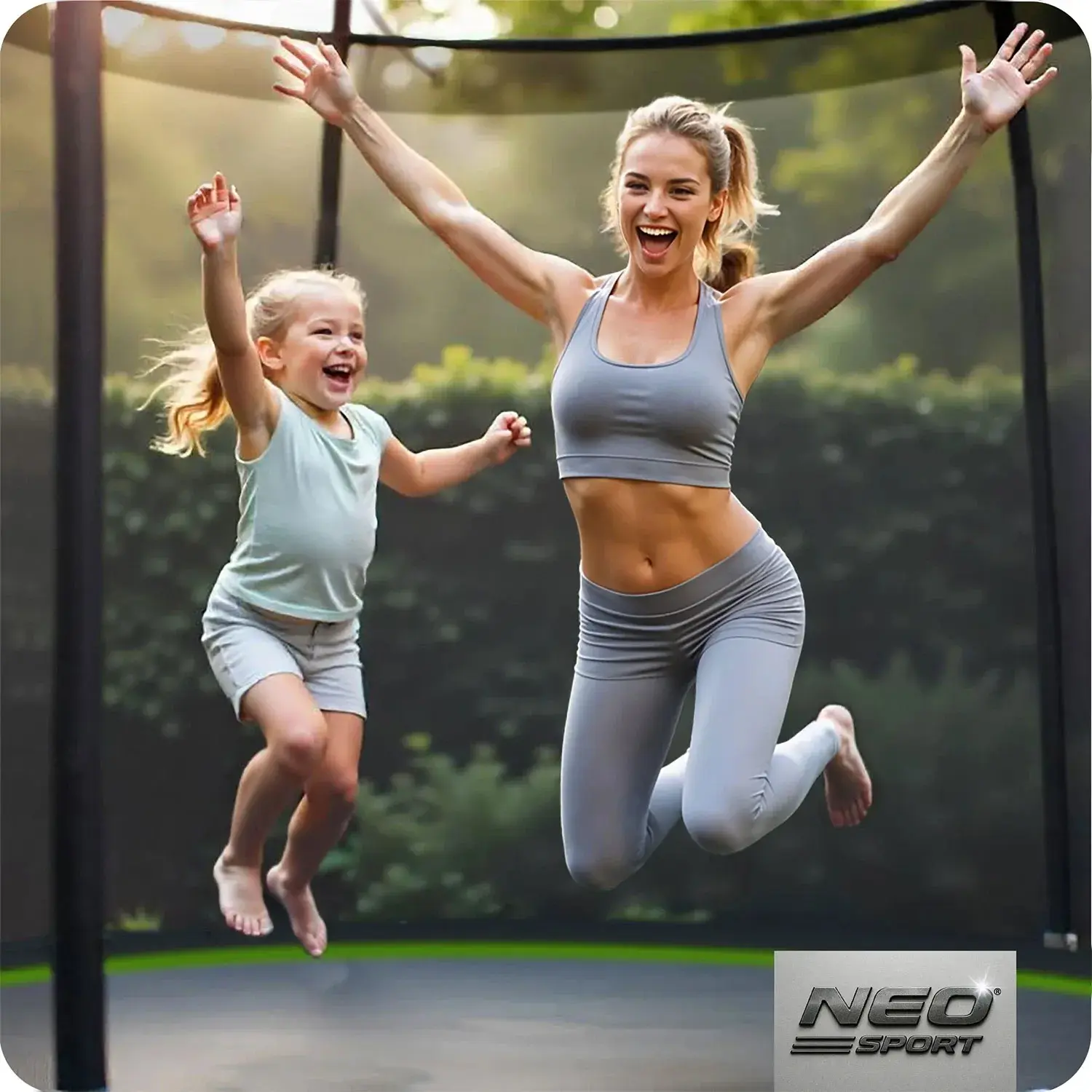 Trambulina cu plasa de protectie Neo Sport NS-12Z231 (Black/Green) - 8
