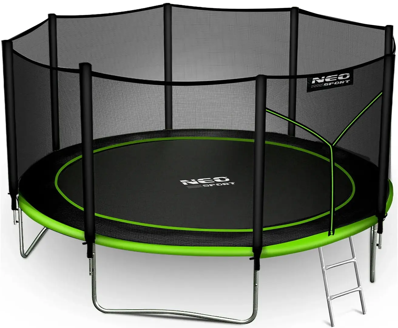 Trambulina cu plasa de protectie Neo Sport NS-12Z231 (Black/Green)