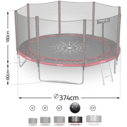 Trambulina cu plasa de protectie Neo Sport NS-12Z241 (Red/Black) Thumb