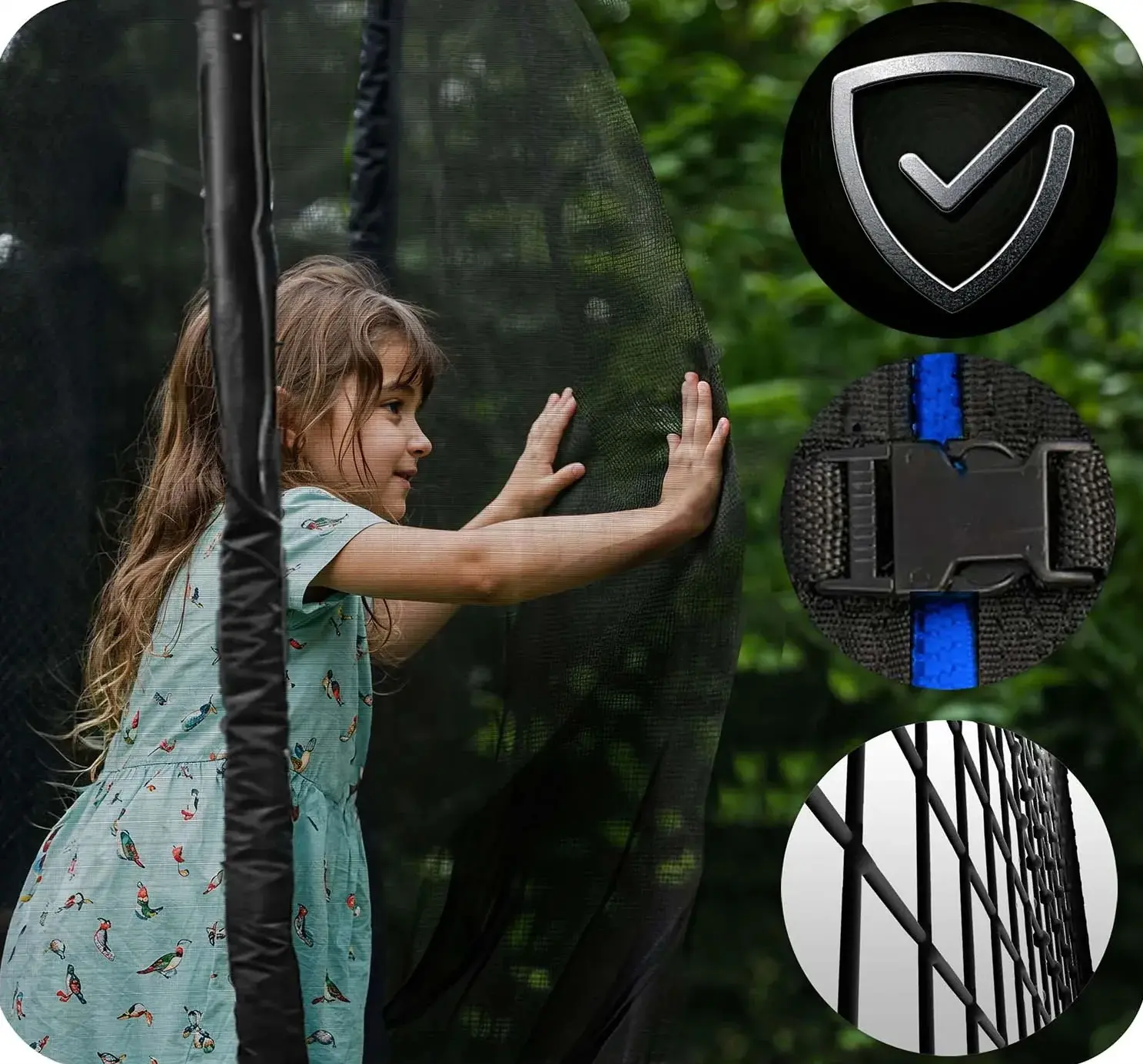 Батут с защитной сеткой Neo Sport NS-13Z221 (Black/Blue) - 12