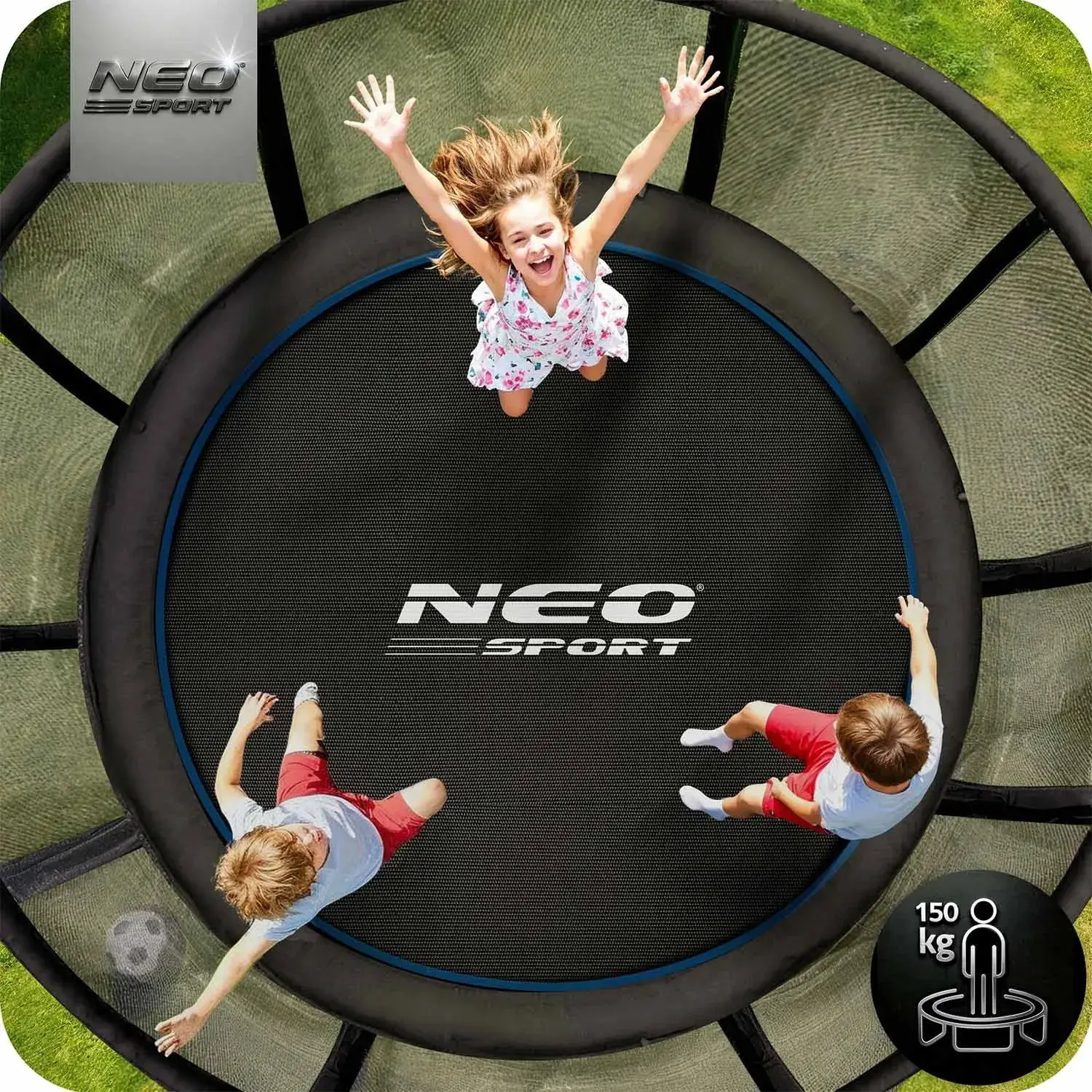 Батут с защитной сеткой Neo Sport NS-13Z221 (Black/Blue) - 10