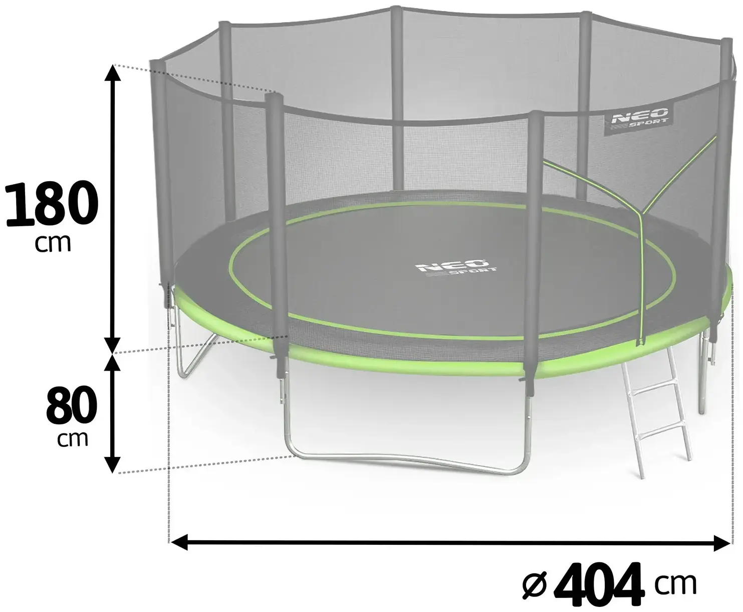 Trambulina cu plasa de protectie Neo Sport NS-13Z231 (Black/Green) - 3