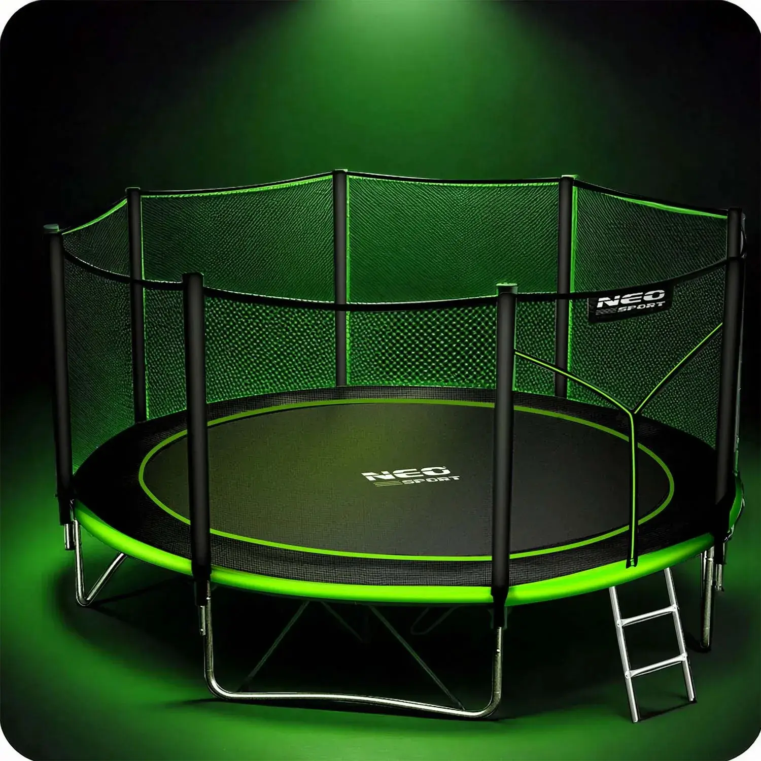 Trambulina cu plasa de protectie Neo Sport NS-13Z231 (Black/Green) - 4