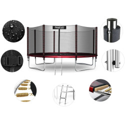 Батут с защитной сеткой Neo Sport NS-13Z241 (Black/Red) Thumb