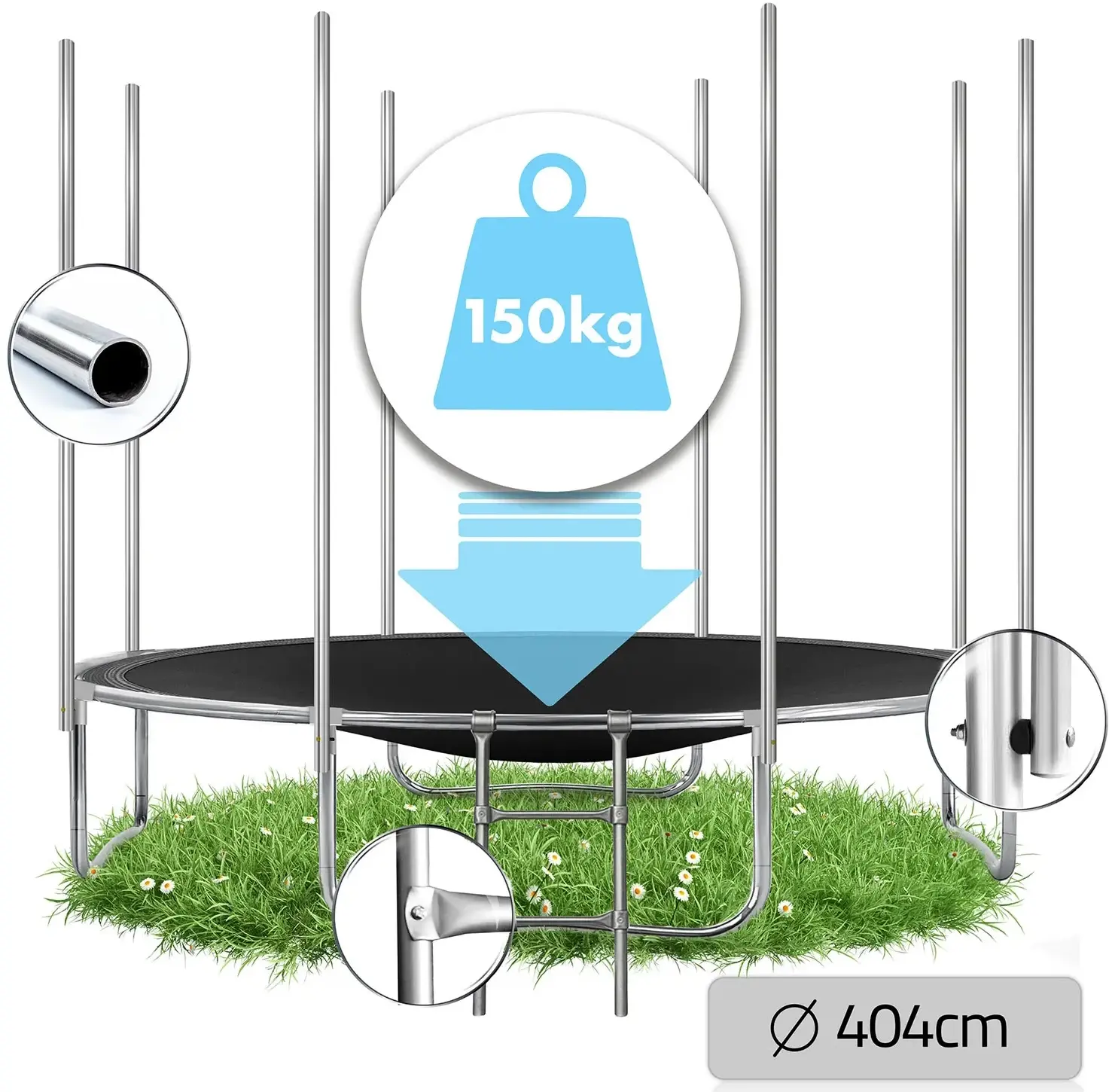 Батут с защитной сеткой Neo Sport NS-13Z241 (Black/Red) - 6