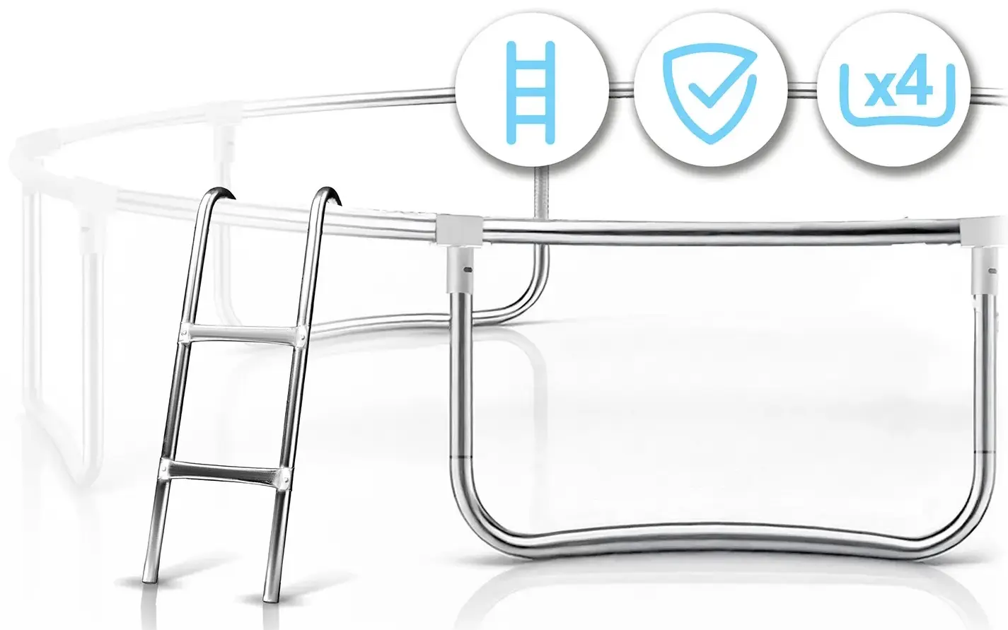 Батут с защитной сеткой Neo Sport NS-13Z241 (Black/Red) - 8