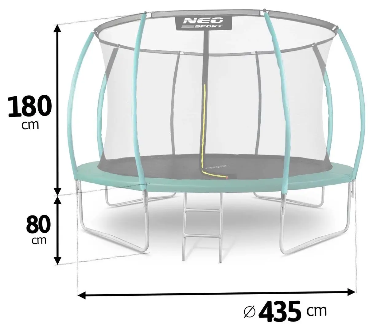 Trambulina cu plasa de protectie Neo Sport NS-14C181 435cm (Green)