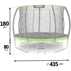 Батут с защитной сеткой Neo Sport NS-14C221 (Black/Green) Thumb