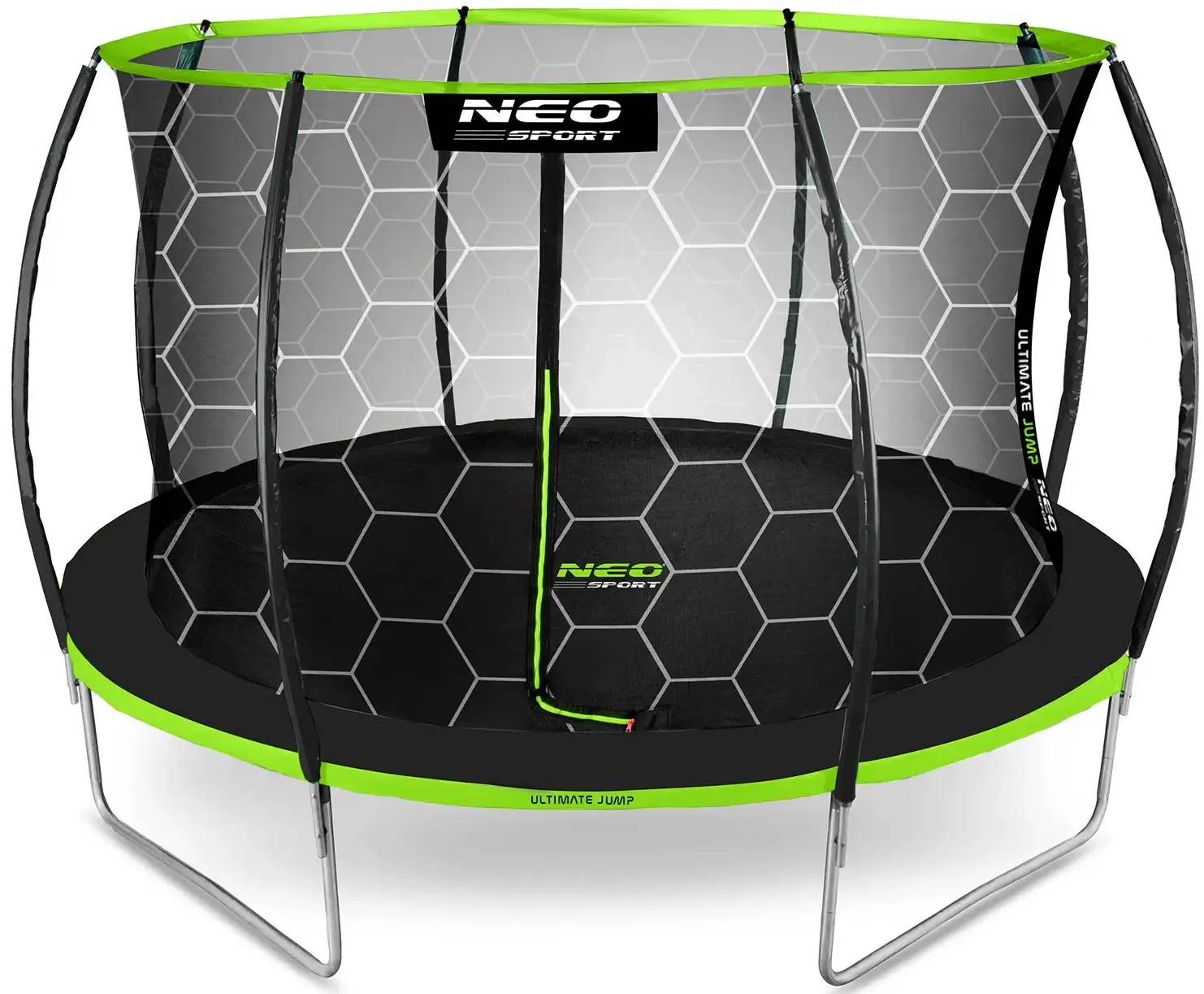 Батут с защитной сеткой Neo Sport NS-14C221 (Black/Green) - 3