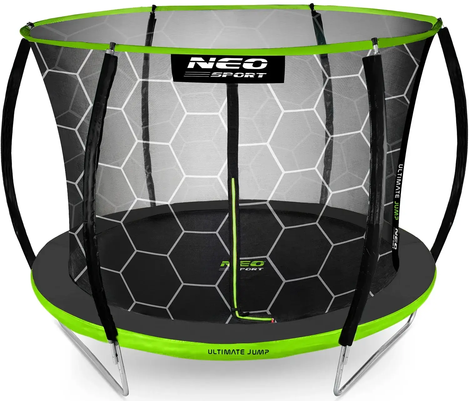 Батут с защитной сеткой Neo Sport NS-14C221 (Black/Green) - 4