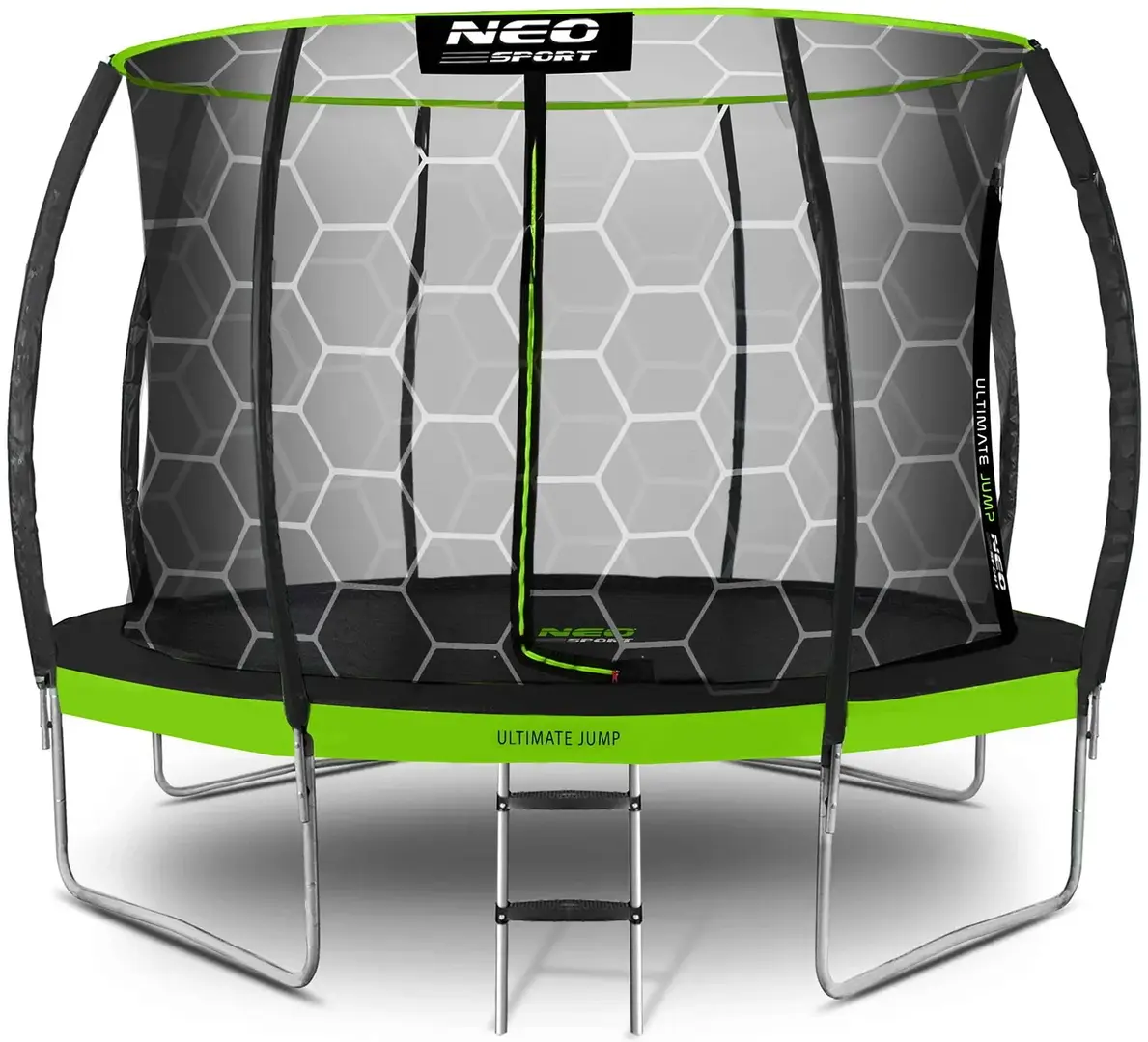 Батут с защитной сеткой Neo Sport NS-14C221 (Black/Green)
